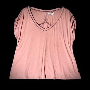 American Eagle Outfitters Oversized Pink Jersey Knit Peasant Top